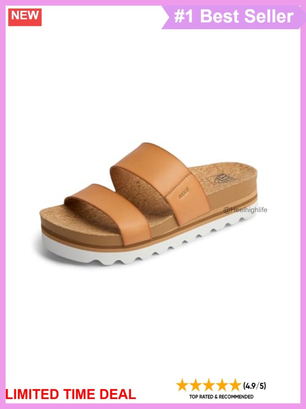 Platform Slide Sandals with Arch Support and Ultra Soft Cushion Footbed